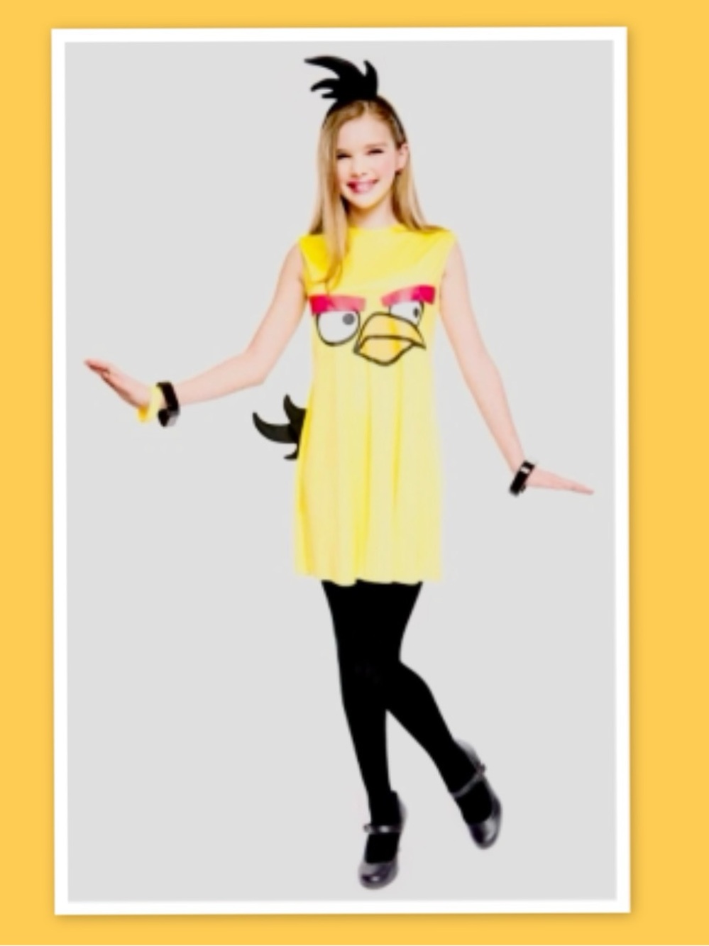 PMG Girls Yellow Bird Costume ~ Angry Birds Dress & Headpiece ~ Size 14/16